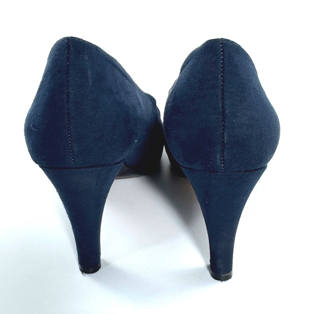 Naturalizer Prudence Navy Blue Suede Double Strap Mary Jane Heels Pumps Size 8M - Picture 5 of 8